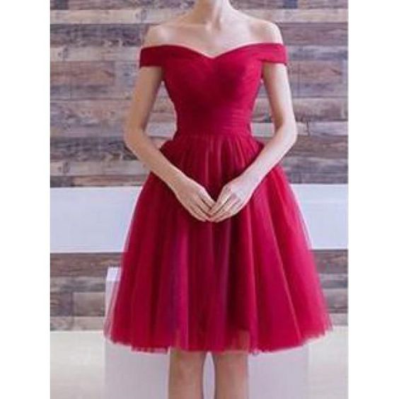 Red tulle homecoming dress