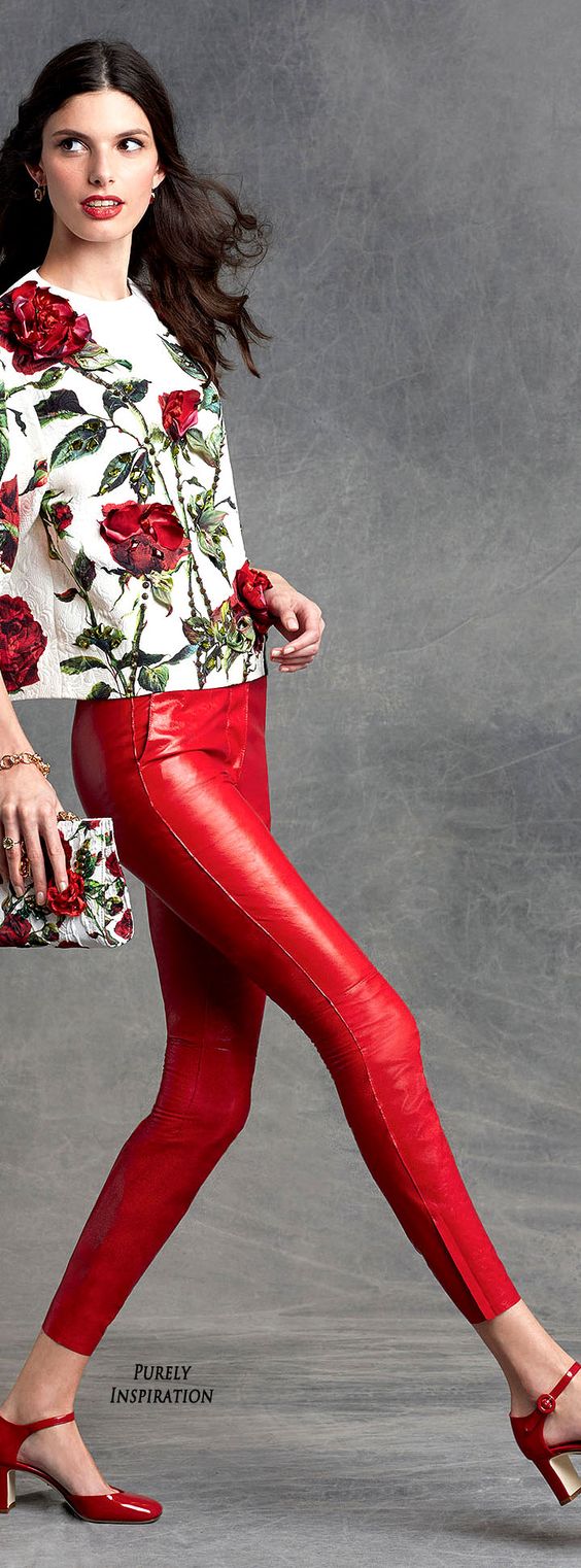 Red veggie leather pants