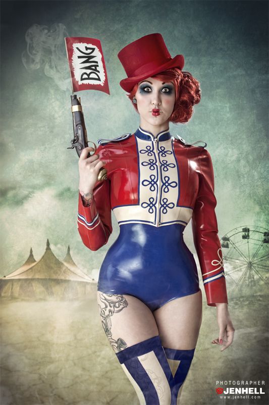 Patriotic latex cosplay