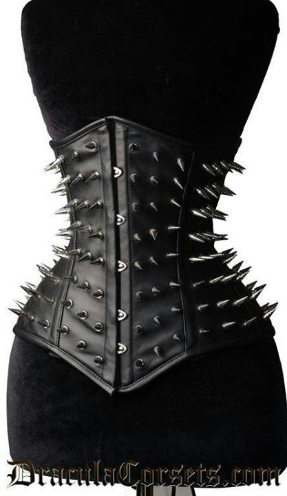 Sharp Spiked faux leather corset