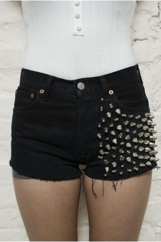 Black spiked shorts
