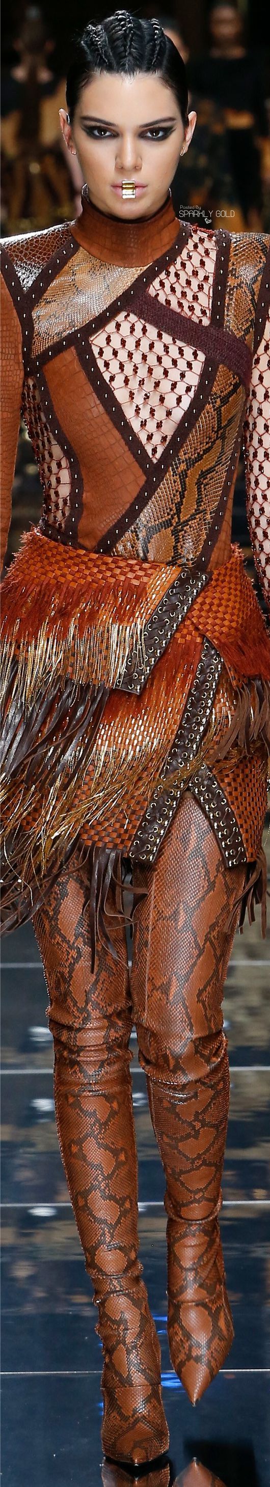 Snakeskin dress with fringe