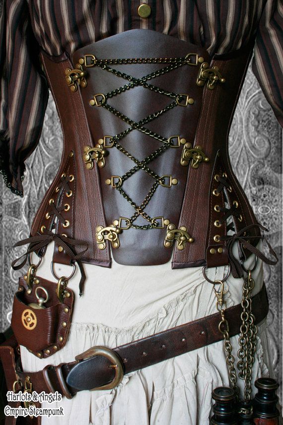 Steampunk underbust dark brown corset