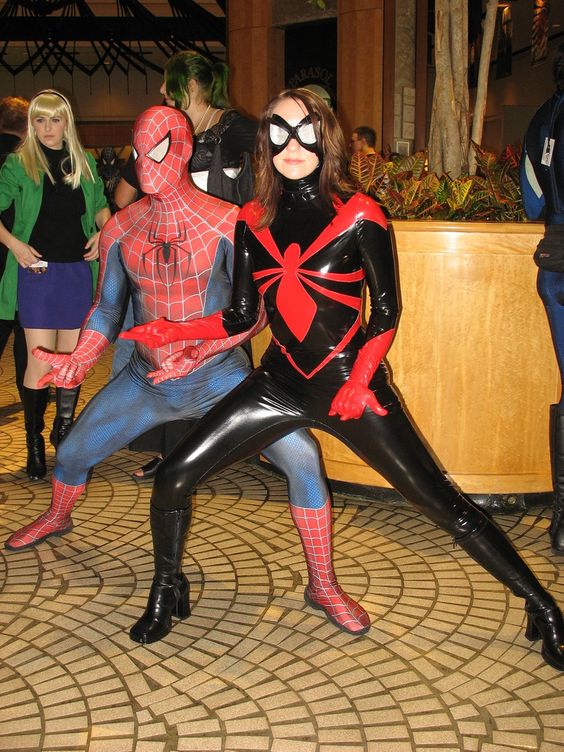Stretch PVC Spiderwoman costume