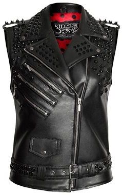 Gothic vest with studs and spikes