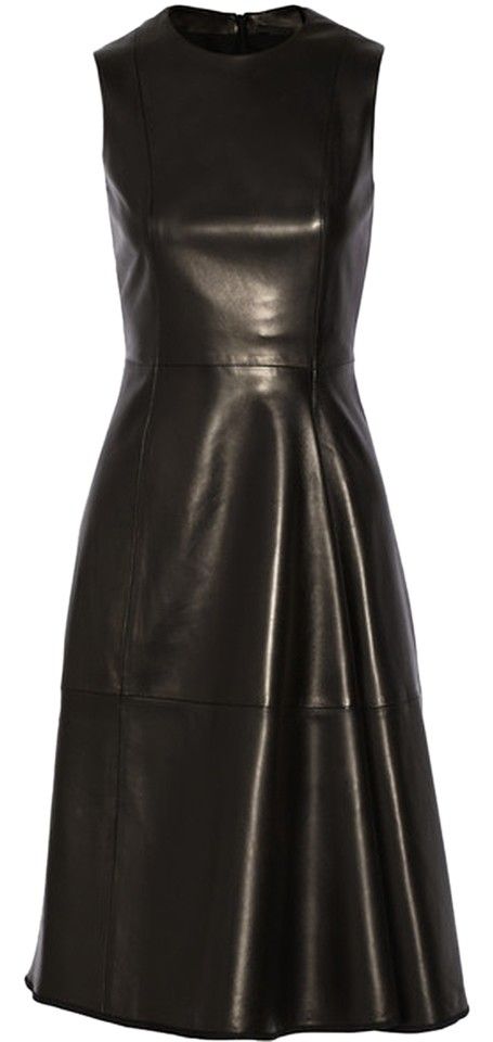 Mid-length leather dress