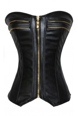 Faux leather corset