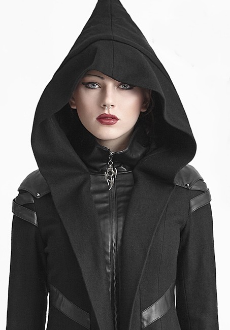 Modern goth cloaked coat