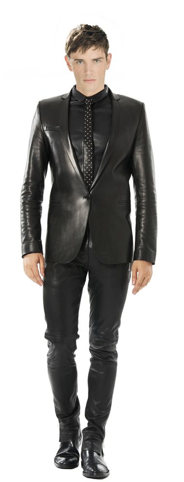 Black veggie leather suit