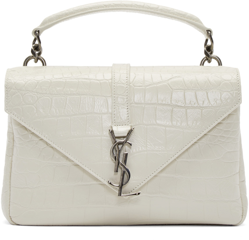 White crocodile skin purse
