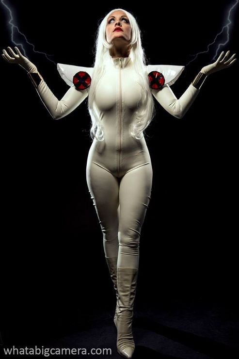 White latex storm cosplay catsuit