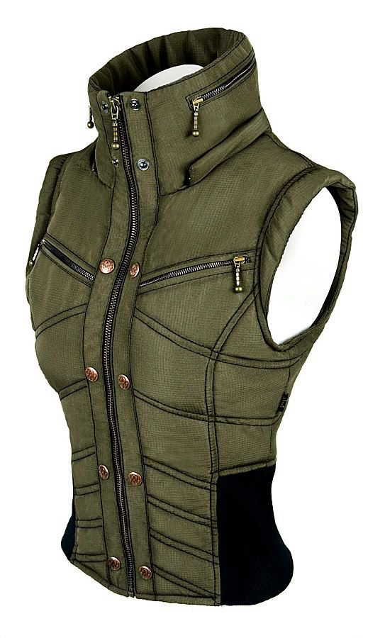 Military inspired zipper vest