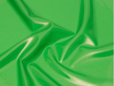Shiny green latex sheeting.