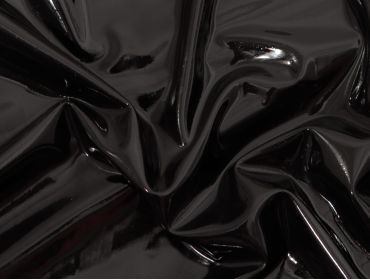 Shiny black latex sheeting.