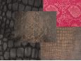 Reptile snakeskin embossed fabric sample. thumbnail image.