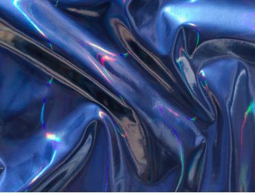 shiny irridescent blue four way stretch vinyl fabric