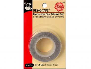 Dritz res-q tape.  Double sided clear, sticks to fabric.