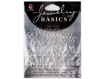 Silver multi-sized jump rings for DIY chain maille jewelry making.