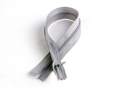 Grey 16 inch invisible zipper.