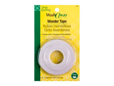Wash-away double sided fabric tape.