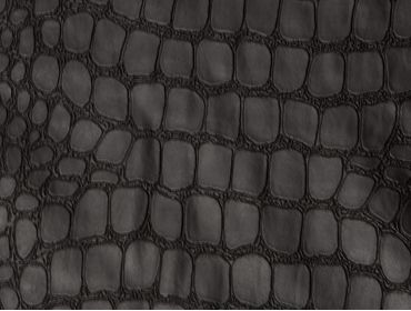 Faux black crocodile reptile print fabric.