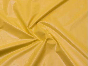 Yellow four-way stretch vinyl pu coated high gloss fabric.