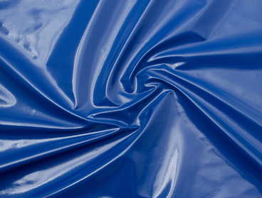 Royal blue vinyl fabric.
