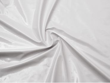 White four way stretch vinyl fabric.