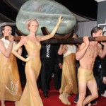 Lady Gaga wearing latex at the Grammy's.