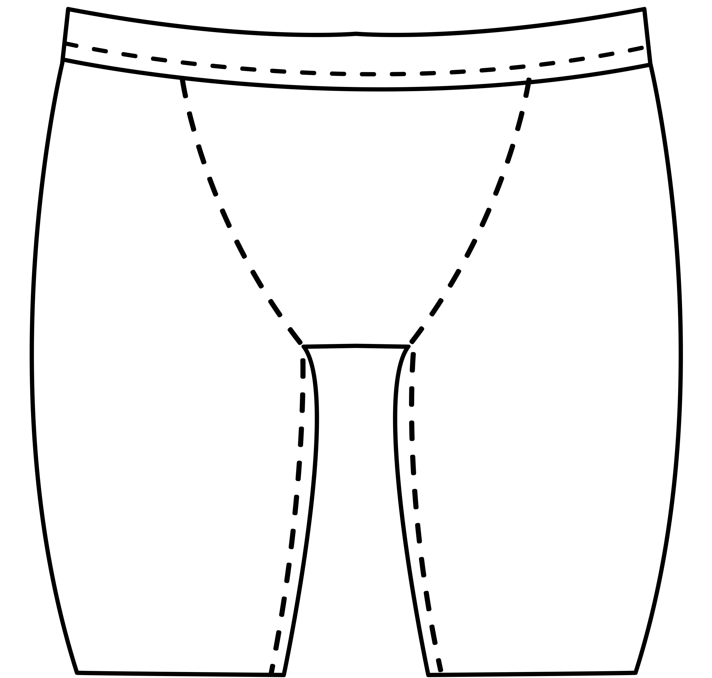 Mens custom bike short pattern for use with latex, vinyl, or other fabrics. thumbnail image.