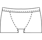 Mens custom boxer brief pattern for use with latex, vinyl, or other stretch fabrics. thumbnail image.