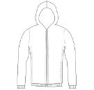 Mens slim fit hooded sweatshirt custom sewing pattern thumbnail image.