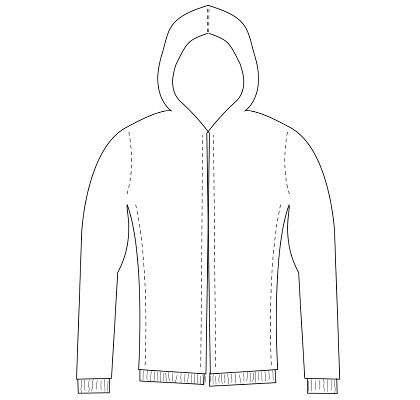Mens slim fit hooded sweatshirt custom sewing pattern