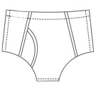 Mens custom y-brief pattern for making latex underwear. thumbnail image.