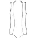Womens custom princess cut bodysuit for use with stretch fabrics. thumbnail image.