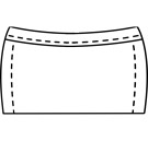 Womens stretch mini-skirt pattern for use with latex or other stretch fabrics. thumbnail image.