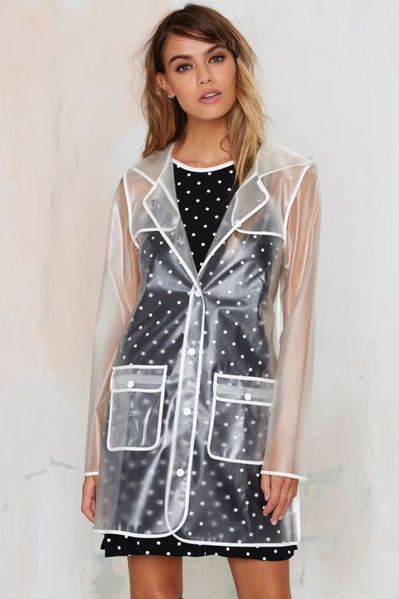 Image of: Transparent vinyl raincoat