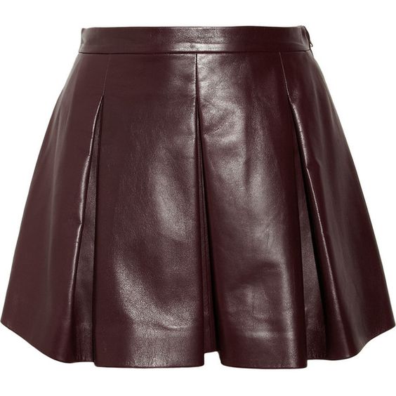 Image of: Pleated leather skirt