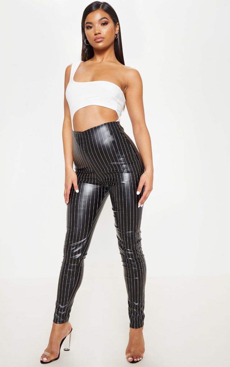 MJTrends: 4-way stretch faux leather: gun metal