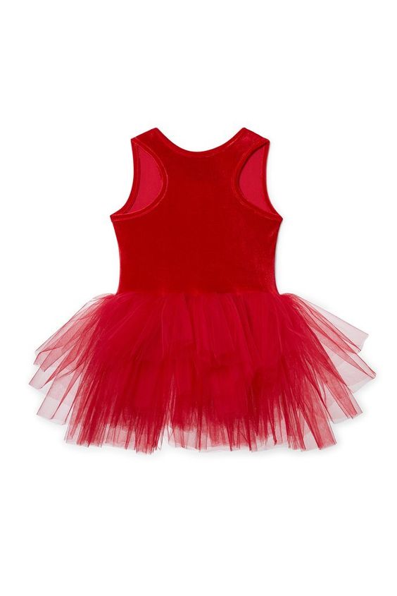 Image of: Girl's red tulle dress