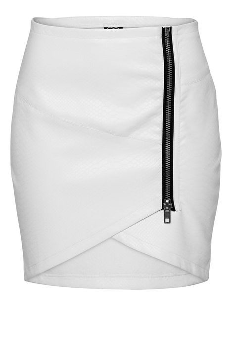 Image of: White snakeskin skirt