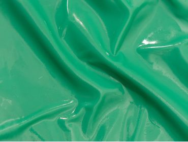 Sea green latex sheeting shine up to a high gloss.