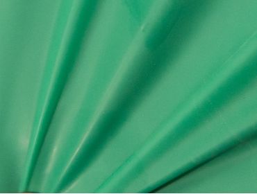 Green latex sheeting for use in fashion and exercise.