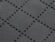 Closeup shot of laser etched black faux leather. thumbnail image.