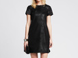 Imitation black faux suede fabric for dresses. thumbnail image.