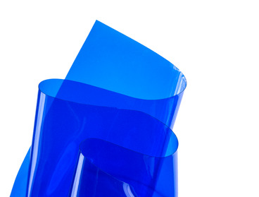 Blue transparent vinyl material sheeting.
