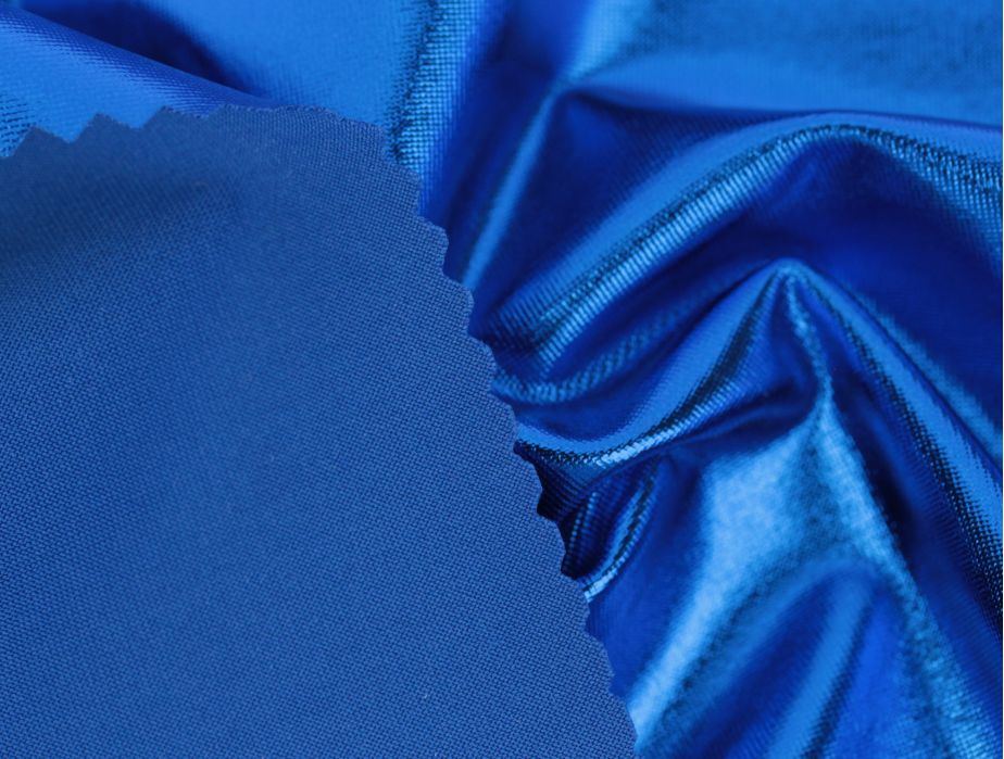 Metallic Foil Spandex: Royal Blue