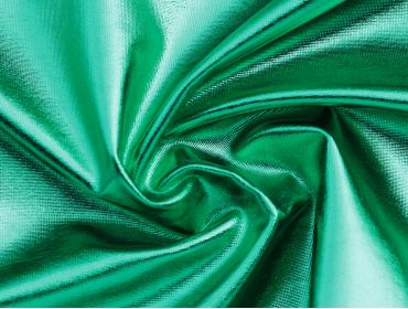 4 way stretch metallic green foil spandex fabric