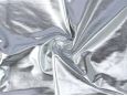 reflective spandex foil lame silver stretchy fabric thumbnail image.