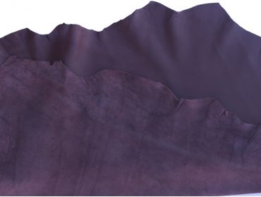 both sides of purple lambskin leather hide